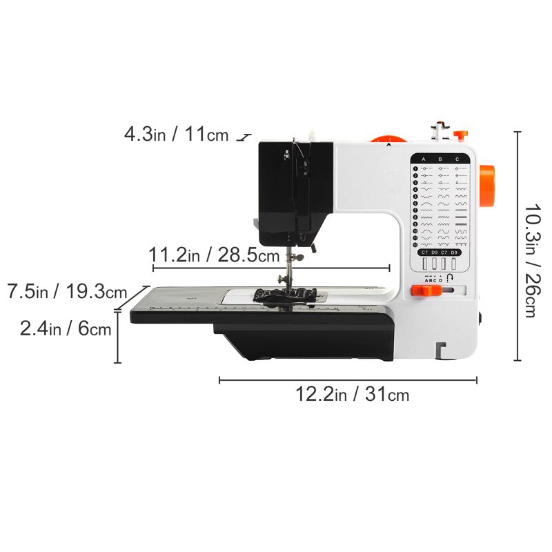 Portable Sewing Machine with 38 Stitches & Extension Table, Easy to Use