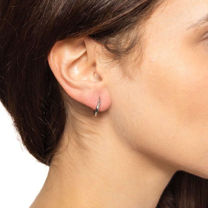 Sterling Silver Hoop Earrings Set with Click Top Closures - 3 Sizes