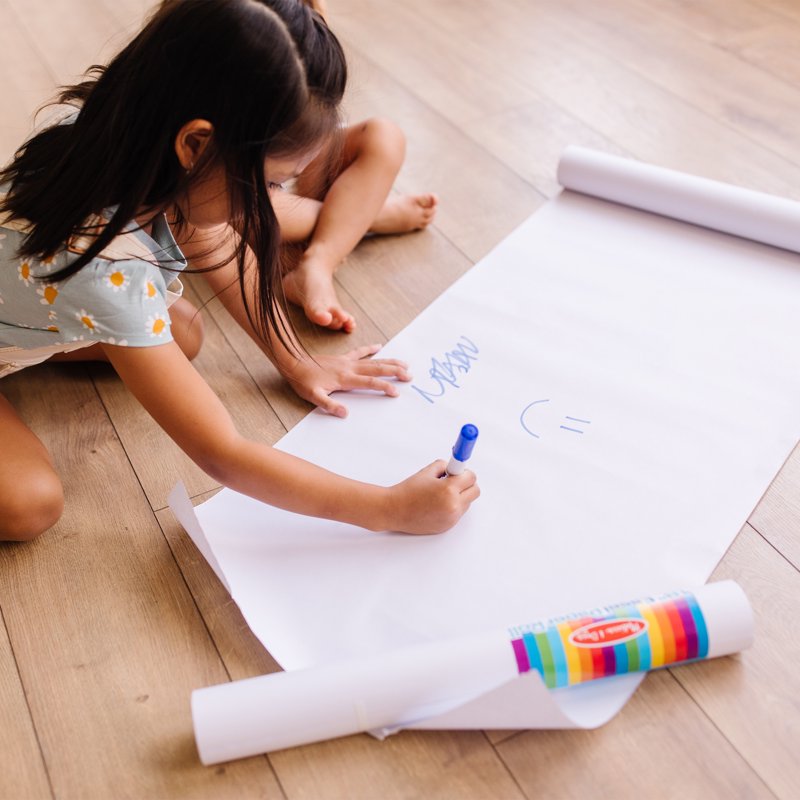 Kids Art Paper Roll Set for Easels - 3 Pack, 17" x 75' Premium White Bond