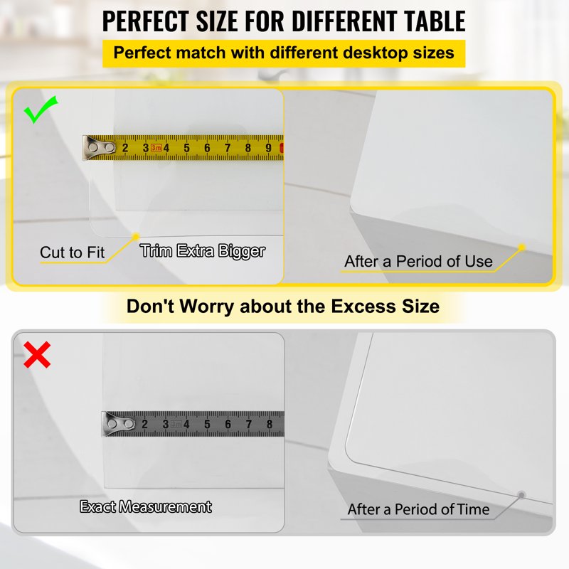 Clear Table Cover Protector 100x45 Inch, 1.5mm Thick PVC, Waterproof & Heat-Resistant