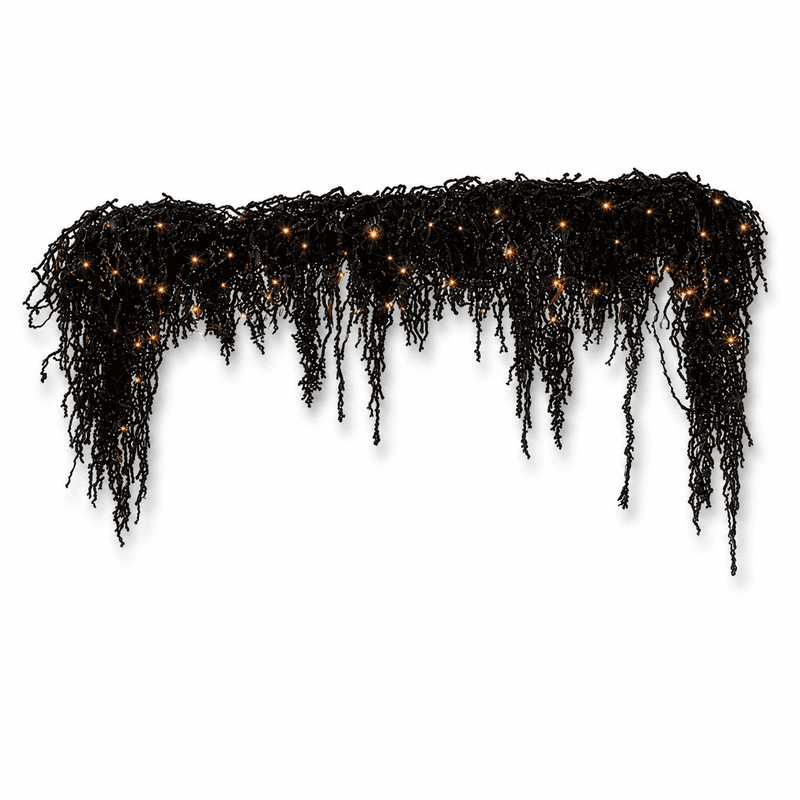 Halloween Garland Lights 5.9 Ft Black Creepy Decor for Mantel Wall Door Party