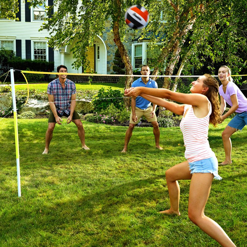Family Backyard Volleyball Net Set - Portable Sports Game for All Ages