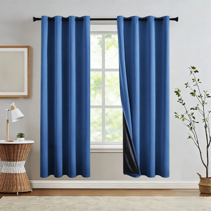 Blackout Curtains Thermal Insulated Soundproof Window Drapes Grommet Top Home Bedroom Living Room 39x51