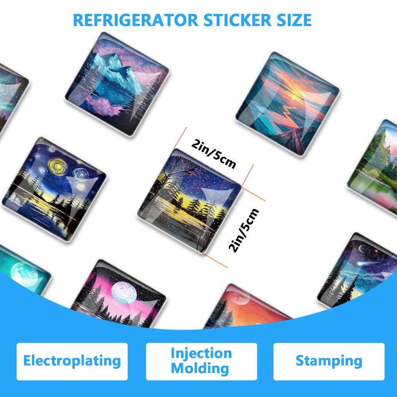 Square Fridge Magnet Maker Machine 2x2 inches with Paper Cutter & Supplies