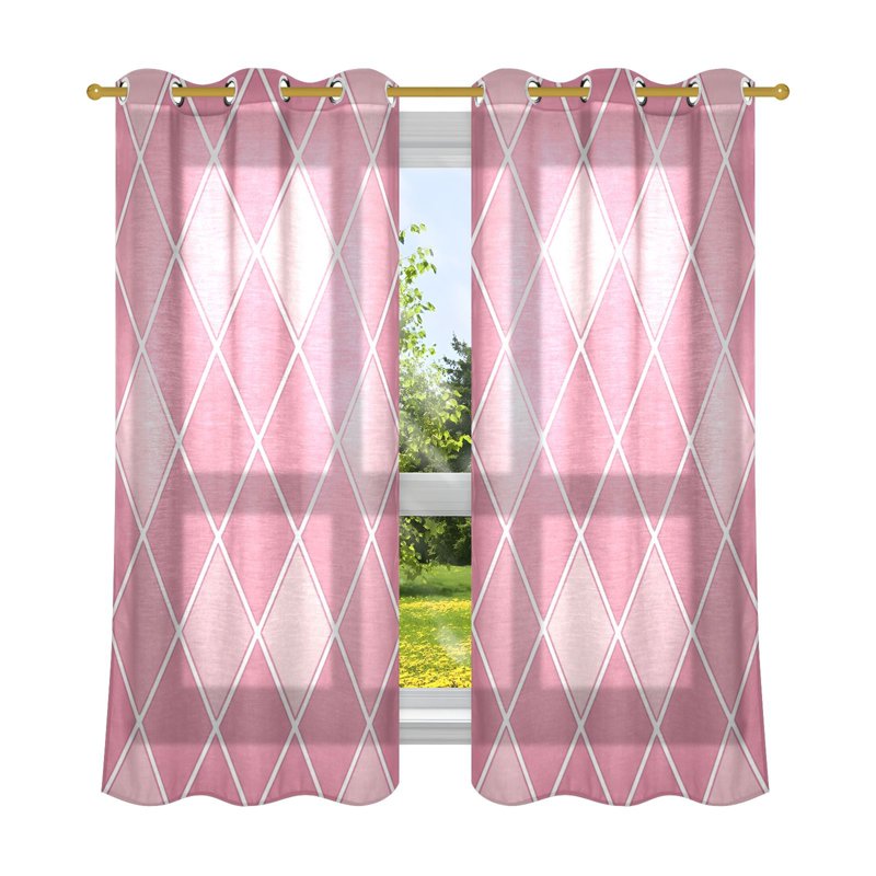 Sheer Curtain 2 Panels Set Light Filtering Grommet Drapes for Bedroom Living Room