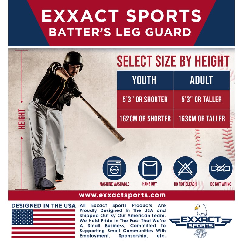 Baseball Batting Leg Guard with Adjustable Straps Youth & Adult Protection