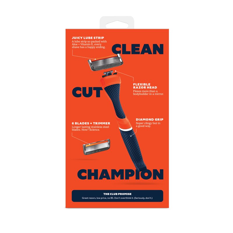 Men's 6-Blade Razor Starter Set with Reusable Handle & Aloe Lubricant