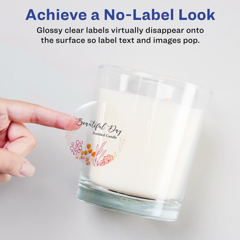 Glossy Clear Round Labels 1.5 Inch - Customizable Waterproof Stickers - Pack of 100+