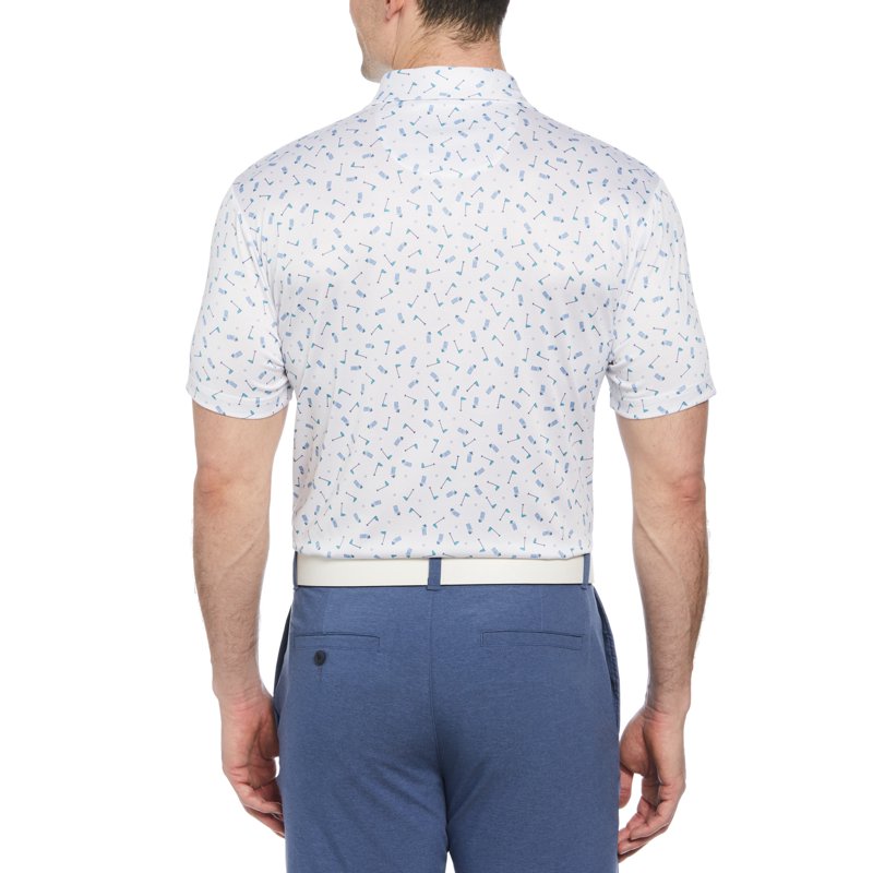 Ben Hogan Golf Polo Shirt Black/White Conversational Print 3XL – Moisture-Wicking Sun Protection
