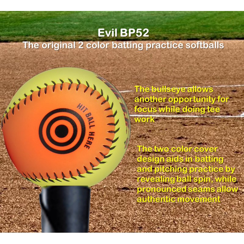 12 Inch Softballs for Batting and Pitching Practice - Two Tone Training Balls