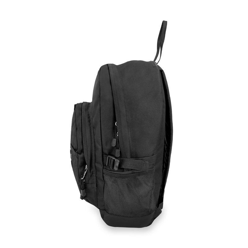 Unisex Travel Backpack with Dual Mesh Pockets 19 Inches Black