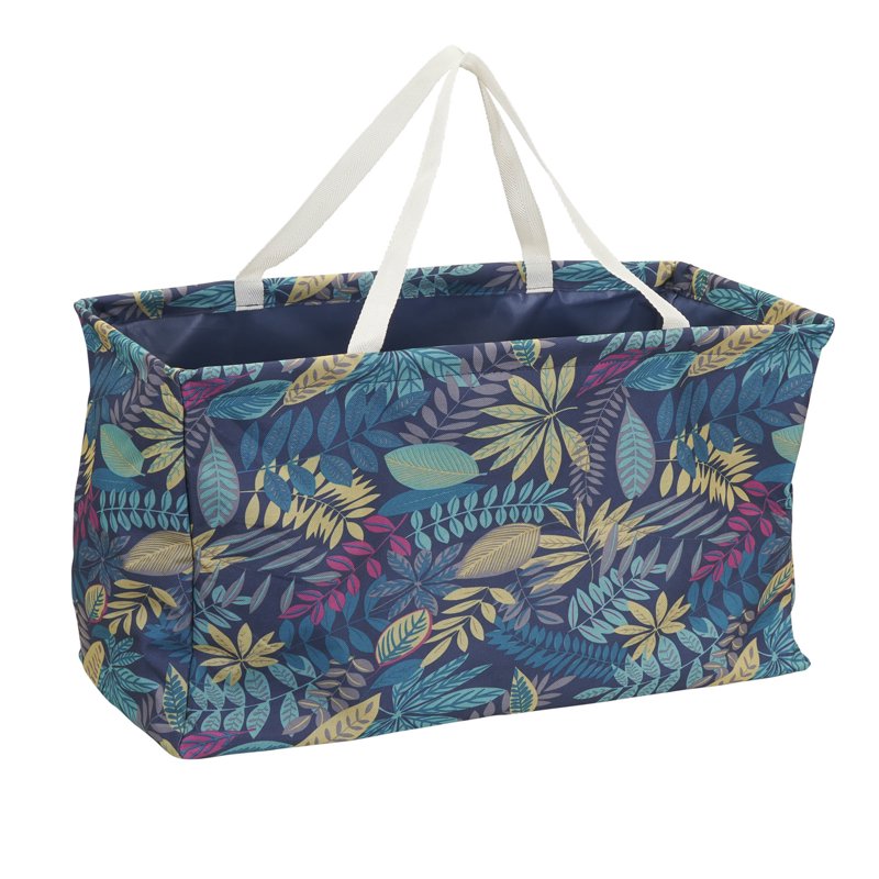 All-Purpose Utility Tote Bag with Tropical Floral Pattern — Versatile Storage Container