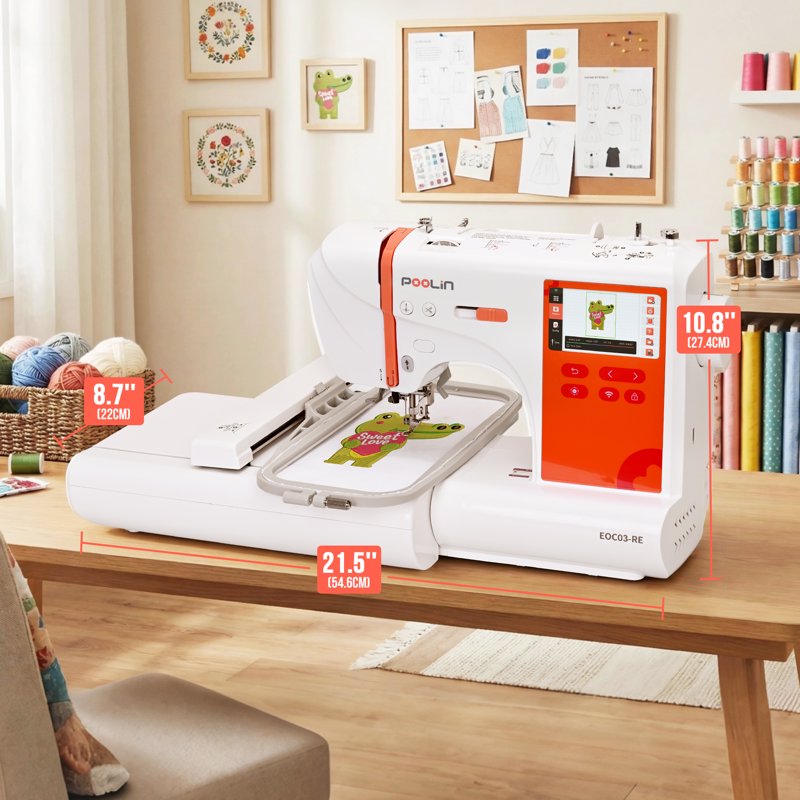 Embroidery Machine with Large 4.3-Inch Touch Screen, 156 Designs & Wi-Fi USB Import