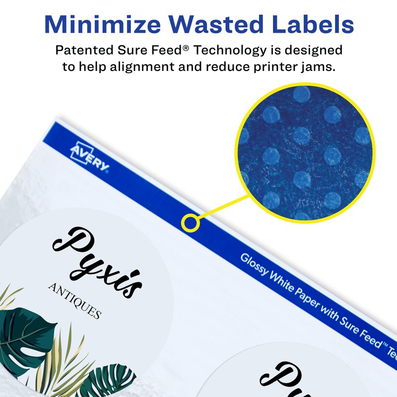 3-Inch Round Glossy White Labels - Pack of 60 for Printing & Packaging