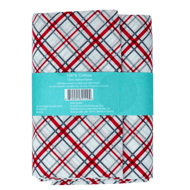 Cotton Quilt Fabric Bias Plaid Onyx 44 Inch Wide 2 Pack - Sewing & Craft Material