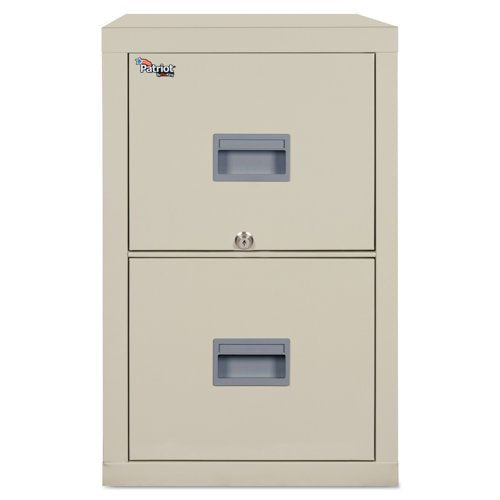 Fireproof Vertical File Cabinet with 2 Drawers - Insulated Steel, Black