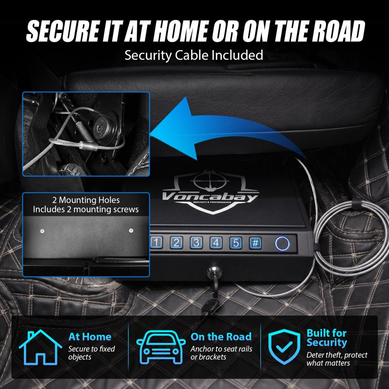 Portable Biometric Safe with Fingerprint & Digital Keypad for Valuables