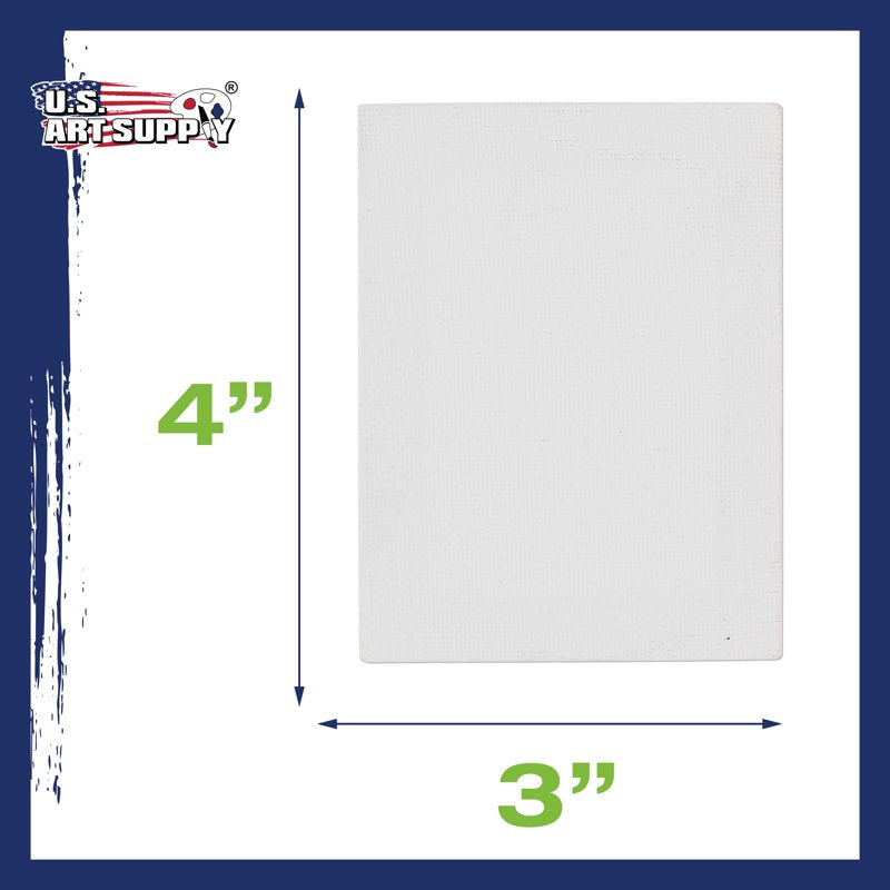 Mini Primed Stretched Canvas Set - 3x4 Inch for Painting & Crafts, 12 Pieces