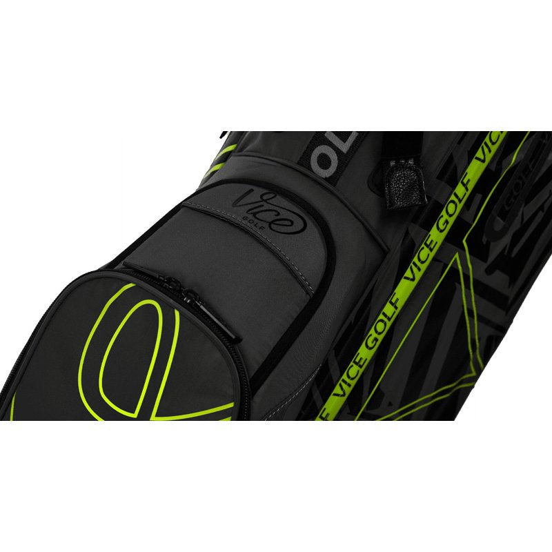 Vice Golf Smart Stand Bag Black/Neon Lime - Lightweight Carry Bag with Stand