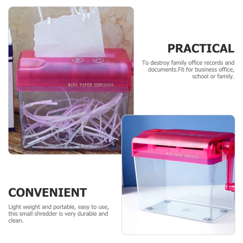 Raindrops Compact Handheld Paper Shredder - Small Manual Shredder for Home Office