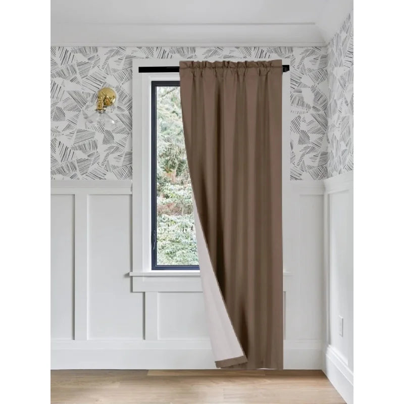 2-Piece Light Filtering Linen Curtains with White Foam Lining - 37x108 Inches