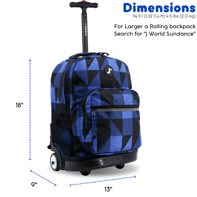 Kids & Adults 18-Inch Rolling Backpack for School and Travel
