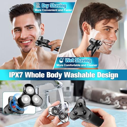 Electric Razor for Men, LED Display 100% Waterproof Cordless Razor, Wet/Dry Shaving, Electric Shaver for Men