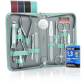 marQus Nail Kit for Men and Women - Manicure Set 12 pcs - German Made Nail Kit - Grooming Set - Genuine Leather Case with exclusive Glass Nail File - Manicure Set made in Germany