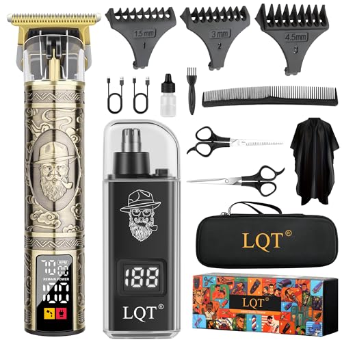 Hair Clippers for Men Beard and Mustache Trimmer for Men T Liners Zero Gap Trimmers Electric Cordless Nose and Ear Hair Trimmer Grooming Kit with Bag, Men's Birthday Valentine's Day Gifts