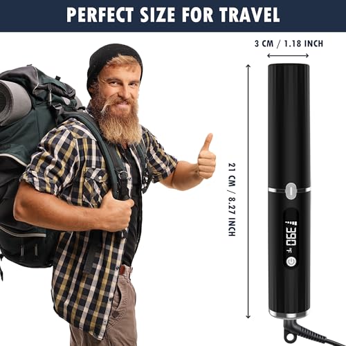 Beard Straightener for Men, Viuyougor Heated Straightening Comb with 4 Temperature Settings, Anti-Scald Technology & Fast Heat-Up, Portable Beard Brush for Beard Shaping