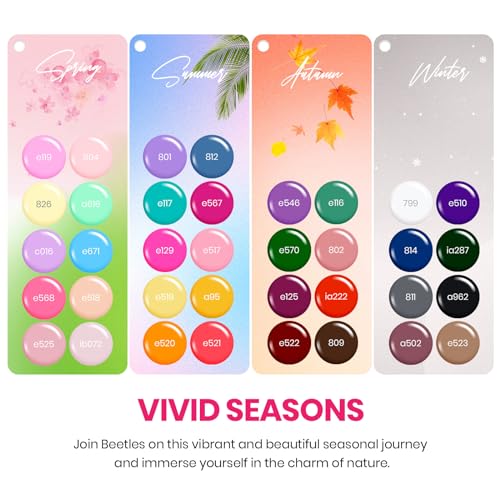 beetles Gel Polish 44 PCS Gel Nail Polish Set 36 Colors with Uv Nail Lamp for Gel Nails Mini LED Nail Light with Clamp for Manicure Dryer Curing Lamp Salon DIY at Home