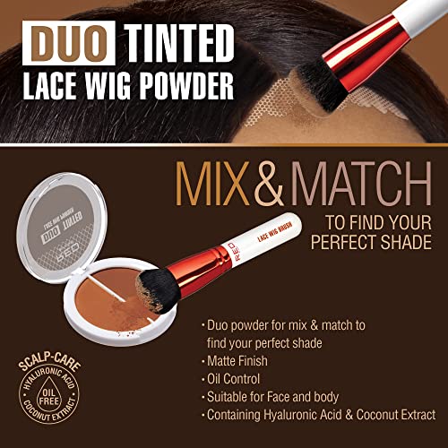 Red by Kiss Lace Wig Brush Tinted Powder Set ? Matte Finish, Oil Control, Lightweight, Long-Lasting, Mix & Match Shade Duo