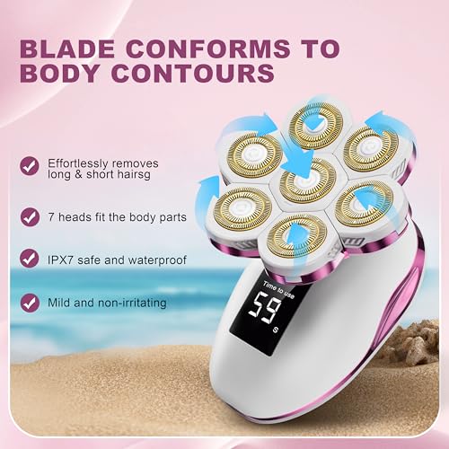 Electric Razors for Women Legs: 120 Minutes Long Time Use Rechargeable Electric Shaver for Women - IPX7 Waterproof Wet Dry Dual Purpose Hair Remover - Trimmer for Lady Face Public