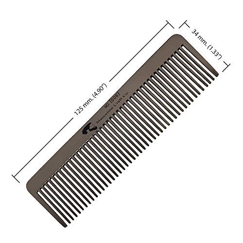 Masculine Craft Gunmetal Beard Comb | Anti Static Fine to Medium Metal Hair Comb for Men | Heavy Duty Professional Beard Grooming Comb (Gunmetal)
