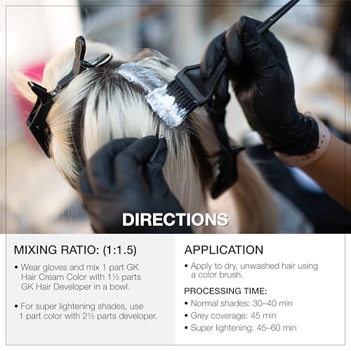 GK HAIR Global Keratin Professional Hair Color Cream Tube (3.4 Fl Oz/100ml) Nourishing & Cleansing Colors for Styling High Performance Long Lasting Permanent Natural Toner Dye