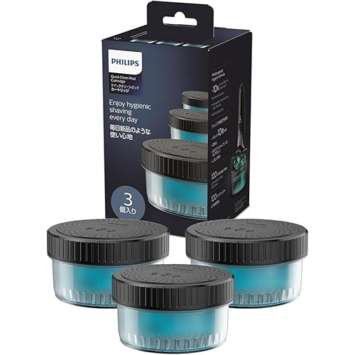 Philips Cleaning Solution for Electric Shaver S5000 S7000 S9000 S9000 Quick Clean Pods Cartridges Lemon Scent 160ml 3 Pack (About 9 Months) CC13/51