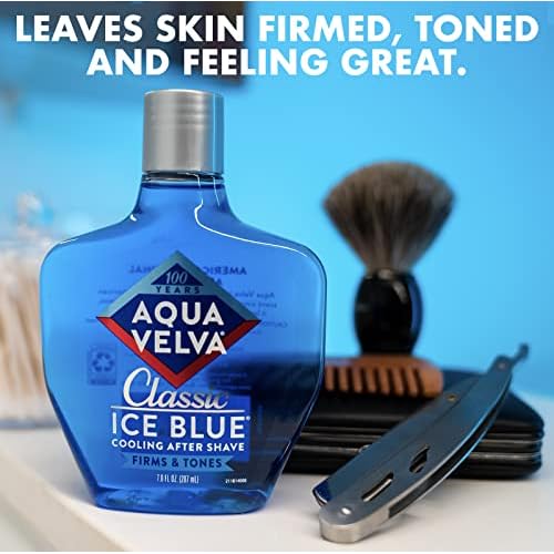 Aqua Velva After Shave Bundle, Musk After Shave Cologne, 3.5 oz + Classic Ice Blue After Shave, 3.5 oz