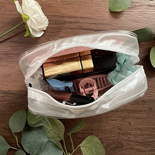 Tergy 20 Packs Clear Cosmetics Bags for Women Men Waterproof Toiletry Bags PVC Makeup Bags Organizer Case with Zipper for Travel Bathroom (White)