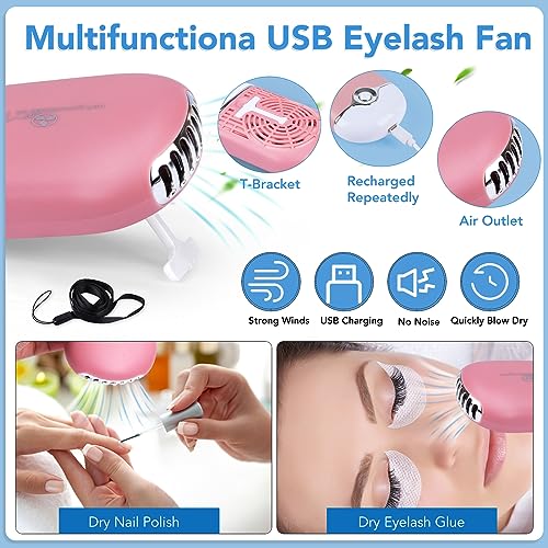 Eyelash Extension Kit for Beginners, Professional Lash Extension Kit with Mannequin Head, Lash Starter Kit with Lash Fan, Lash Extension Supplies for Practice Training Kit