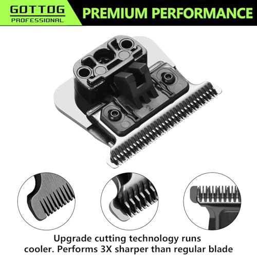 DLC 3.0 Replacement Blades for All FX787 & FX726 Trimmers, GOTTOG Zero-Gapped Replacement Blades Compatible with Barberology Trimmer Blades (FX707BD3) - Black
