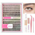 Wispy Fairy Eyelash Clusters Kit, 10-16mm D Curl Fluffy Individual Lashes, DIY Natural Lash Extension 192 PCS, Waterproof Cluster Eyelashes (Natural)