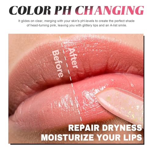 Charm Kiss 2PCS Transferproof Color Changing Lipstick, Mood Lipstick Color Changing Long Lasting 24H, Gold Foil Moisturizing Gloss Lip, Transfer-Proof, Moisturizing Glossy Shine Lip Gloss for Women