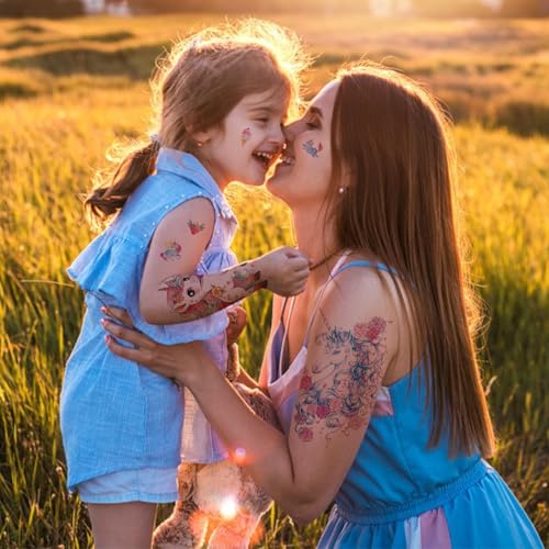 Aresvns Cute Temporary Tattoo, Cute Fake Tattoo for Women, Waterpoof Sleeve Tattoo Temporary for BBQ Pool Beach Party