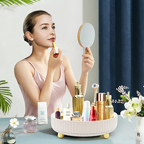 Makeup Perfume Organizer Perfume Tray, 360 Degree Rotating Rotating Makeup Organizer Lazy Susan Cosmetic Desk Storage Lotions Display Cases Organizador de Maquillaje with Large Capacity
