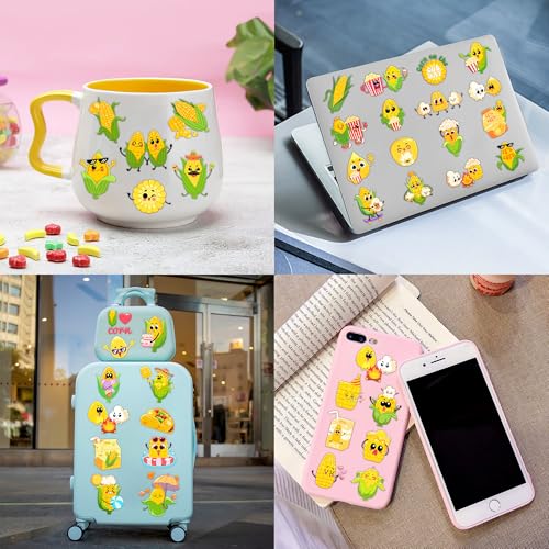 96 PCS Cute Corn on Cob Pre-Cut Temporary Tattoos for Kids | Super Cute Themed Birthday Party Favors, Supplies, Decorations, Fake Tattoo Stickers, School Rewards Prizes & Gifts For Boys & Girls