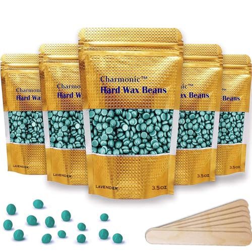Charmonic 1.1 lb/ 500g Wax Beads, Hard Waxing Beads for Face, Eyebrow, Brazilian, Legs, Body and Bikini Hair Wax Removal, Wax Beans, At Home Waxing Kit for Women & Men