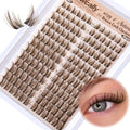 Brown Cluster Lashes Wispy Eyelash Clusters Spiky Brown Lash Extension Natural Look CD-curly Cluster Eyelash Extension 10-16MM Individual Lashes by Newcally