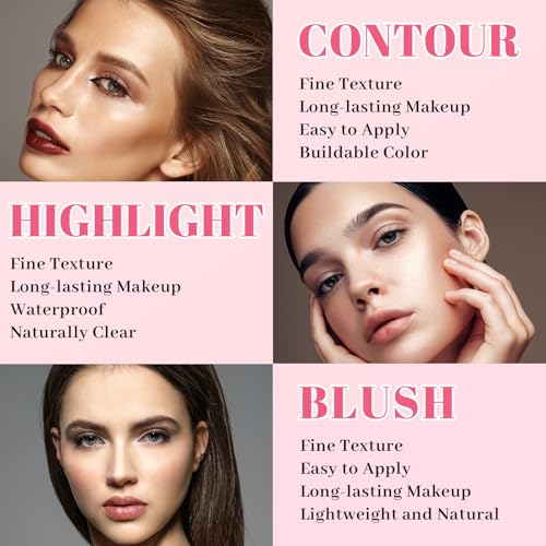 20-Color Makeup Palette Kit: Long-Lasting Blush Highlighter Contour Palette - Buildable Bronzer Powder Face Cosmetics Gift for Women