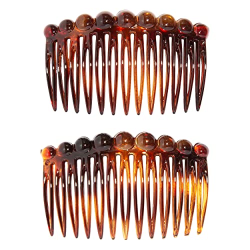 France Luxe Dot Side Comb Pair, Tortoise