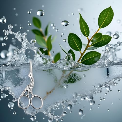Silver Cranes Shaped Stainless Steel Nose Hair Clippers, Eyebrows and Nose Hair, Round Head Scissors Manual Nose Hair Trimmers, Eyelashes Professionals Facial Nose Hair Trimmers Scissors